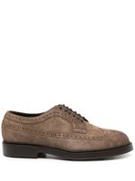 Doucal's chaussures oxford en daim à bout rond - Marron - thumbnail