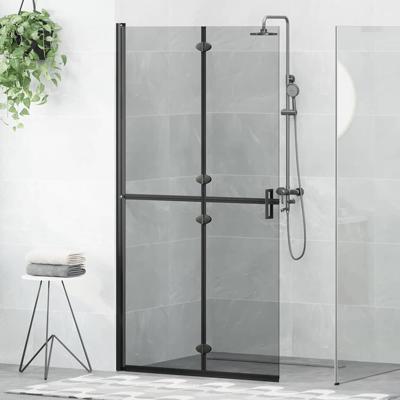 Inloop douche wand Zwart en donkertransparant 100 x 190 cm