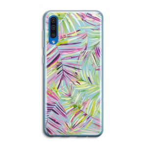Tropical Palms Blue: Samsung Galaxy A50 Transparant Hoesje