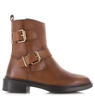 Poelman - Leren boot met goudkleurige ge Leer Dames