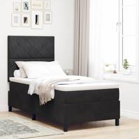 Boxspringbed met matras fluweel zwart 100x200 cm