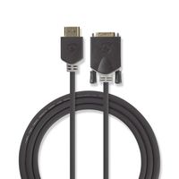 HDMI - DVI-kabel | HDMI-connector - DVI-D 24+1-pins male | 2,0 m | Antraciet [CCBW34800AT20] - thumbnail