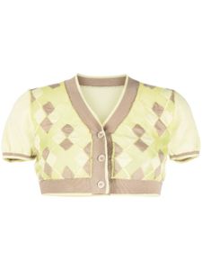 Jacquemus haut crop à losanges - Jaune