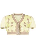 Jacquemus haut crop à losanges - Jaune