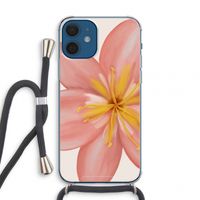 Pink Ellila Flower: iPhone 12 mini Transparant Hoesje met koord