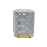 Voetensteun DKD Home Decor Blauw Polyester Metaal Gouden (35 x 35 x 43 cm)