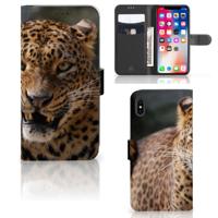 Apple iPhone Xs Max | Telefoonhoesje | Met pasjeshouder | Luipaard