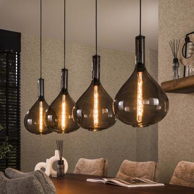 LifestyleFurn Hanglamp 'Suki' Smoke glas, 4-lamps