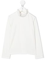 Chloé Kids pull volanté à broderie anglaise - Blanc