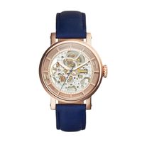 Horlogeband Fossil ME3086 Leder Blauw 18mm
