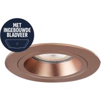 Spot Armatuur GU10 - Pragmi Motion - GU10 Inbouwspot met Bladveren - Rond - Rosé Goud - Aluminium - Ø93mm