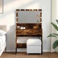 Kaptafel met LED 80x41x134,5 cm gerookt eikenkleurig