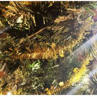 Dunne folie slingers goud 2x stuks - 3,5 x 700 cm - kerstslinger - Kerstslingers - thumbnail