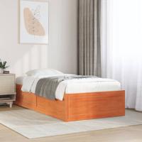 Bedframe zonder matras massief grenenhout wasbruin 90x200 cm - thumbnail