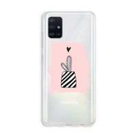 Zwart-wit cactus: Galaxy A51 4G Transparant Hoesje