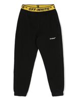 Off-White Kids pantalon de jogging à bande logo - Noir