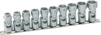 HAZET Zeskant-scharnierdopsleutelset 880G/10H · 3/8 inch (10 mm) vierkant hol · Buiten-zeskant-tractieprofiel · 10-delig · 10 · 11 · 12 · 13 · 14 · 15