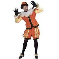 Piet verkleed kostuum luxe 4-delig - oranje - polyester - pietenpak voor volwassenen - thumbnail