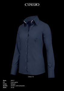 Giovanni Capraro 29317-10 Dames Blouse - Navy [Wit accent]