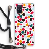 Colored Giraffe: Samsung Galaxy A71 Transparant Hoesje met koord