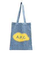 A.P.C. sac cabas en jean à logo imprimé - Bleu