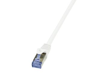 LogiLink CQ4071S RJ45 Netwerkkabel, patchkabel S/FTP 5.00 m Wit Vergulde steekcontacten, Vlambestendig, Snagless 1 stuk(s)