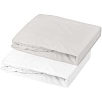 DOUX NID Lot 2 vellen-covers Jersey witte en grijze parel 70 x 140 cm
