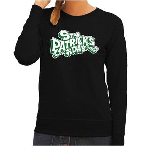 St. Patricksday sweater zwart dames