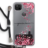 Hartjes en kusjes: Pixel 4a Transparant Hoesje met koord