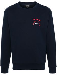 A.P.C. sweat en coton à logo imprimé - Bleu