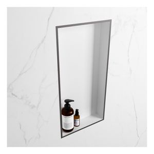 Wandnis Solid Surface Easy | In- en opbouw | 30x60x8 cm | 1 vak | DarkGrey/Talc