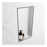 Wandnis Solid Surface Easy | In- en opbouw | 30x60x8 cm | 1 vak | DarkGrey/Talc