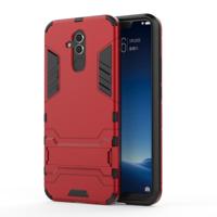 Schokbestendige PC + TPU Case voor Huawei mate 20 lite met houder (rood)