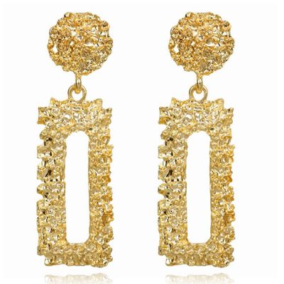 Cilla Chunky Rechthoekige Oorbellen - Gold