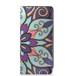 Samsung Galaxy A41 Smart Cover Purple Flower