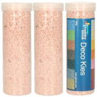 Decoratie zand/kiezels - 3x - zalm - 500gr - zandkorrels - mini steentjes - 2 tot 6 mm