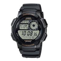 Unisex horloge Casio WORLD TIME ILLUMINATOR - 5 ALARMS. 10 YEAR BATTERY Zwart Grijs (Ø 48 mm)