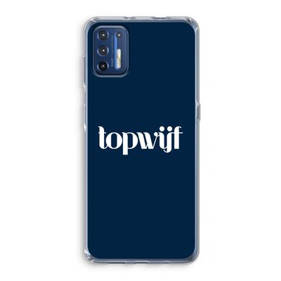 Topwijf Navy: Motorola Moto G9 Plus Transparant Hoesje