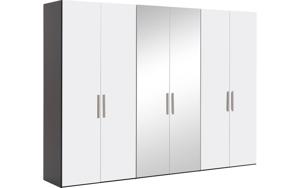 Goossens Kledingkast Easy Storage Ddk, Kledingkast 304 cm breed, 220 cm hoog, 4x draaideur en 2x spiegel draaideur midden