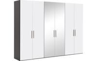 Goossens Kledingkast Easy Storage Ddk, Kledingkast 304 cm breed, 220 cm hoog, 4x draaideur en 2x spiegel draaideur midden