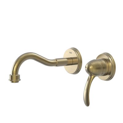 Inbouw Wastafelmengkraan Tres Clasic Gebogen 1 Hendel Verouderd Messing Tres