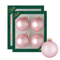 8x stuks glazen kerstballen 7 cm chic mat roze