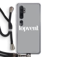 Topvent Grijs Wit: Xiaomi Mi Note 10 Pro Transparant Hoesje met koord