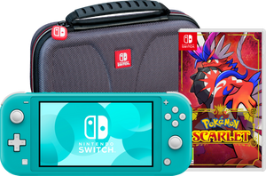 Nintendo Switch Lite Turquoise + Pokémon Scarlet + Bigben Beschermtas