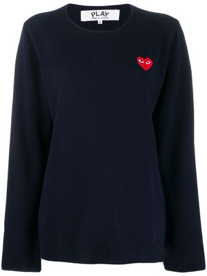 Comme Des Garçons Play pull à patch logo - Bleu