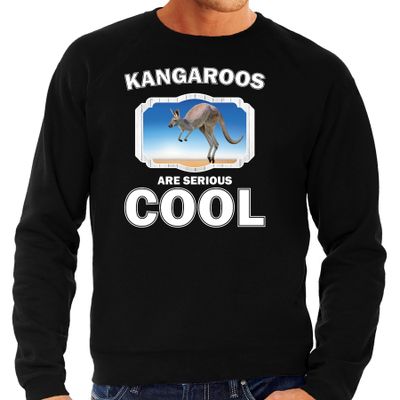 Dieren kangoeroe sweater zwart heren - kangaroos are cool trui