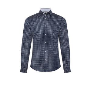 WE Fashion slim fit overhemd met all over print royal navy