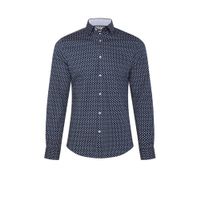 WE Fashion slim fit overhemd met all over print royal navy - thumbnail