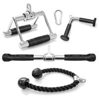 Accessoireset voor Kabelkrachtmachine Trekaccessoires V-Vormig Drukhandvat Rechte Stang Triceps Touw Dubbel D Handvat voor Sportschool Thuis