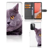 Samsung Galaxy A72 | Telefoonhoesje | Met pasjeshouder | Kat